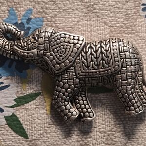 Silver Elephant Brooch